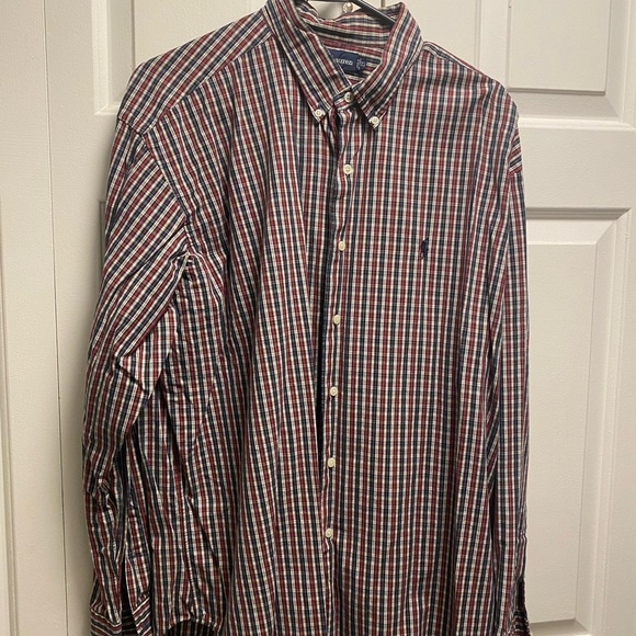 Polo Ralph Lauren Marlowe Red/Blue Stripes L/S Button Down Dress Shirt -Men's XL - Picture 4 of 15